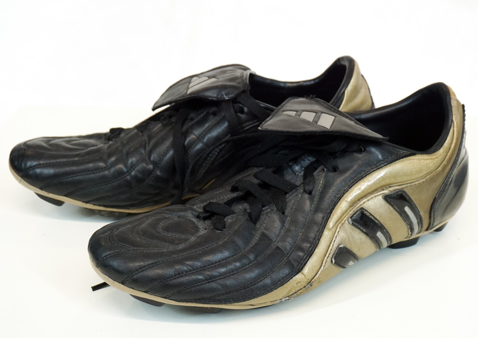 Vintage Adidas Bracara TRX 2 Black & Gold Soccer Cleats US 11.5 UK 11 EU 46