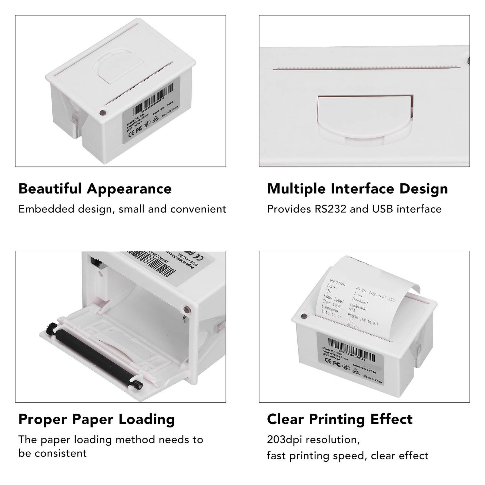 Embedded Thermal Receipt Printer 58mm Micro Thermal Receipt Printer Support USB