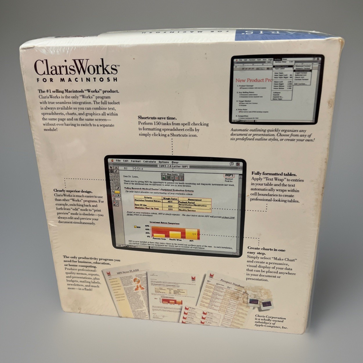 Vintage Apple Macintosh ClarisWorks Software - V2.1 - Complete Software 1993