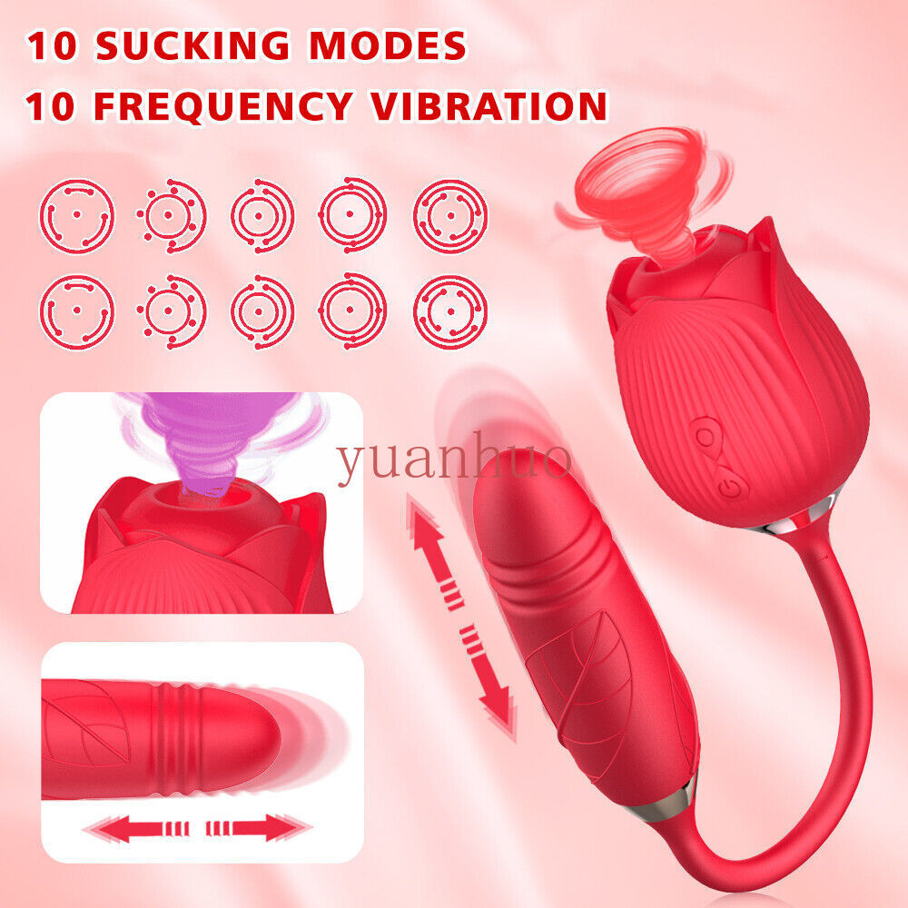 10-Speed-Rose-Female-Anniversary-Female-Gift-Massage-Tongue-Licking-Powerful-US