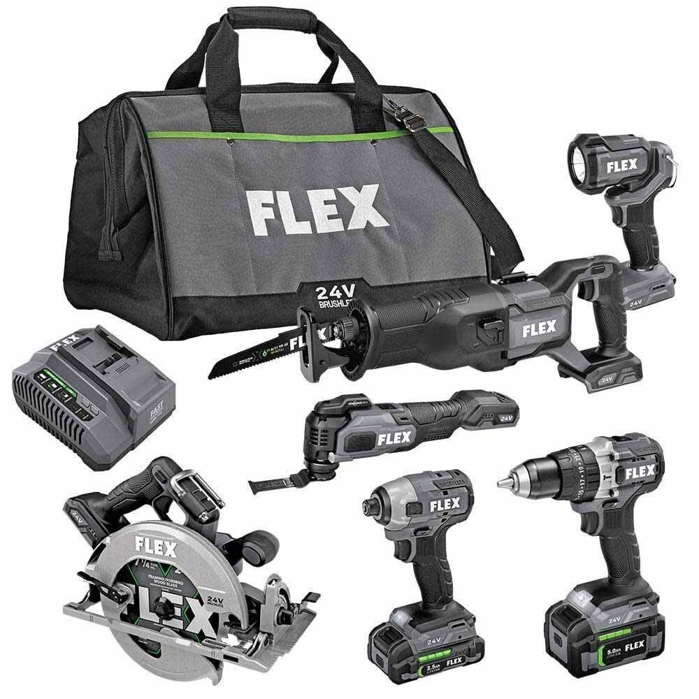 Flex FXM601-2B 24V Cordless Brushless 6-Tool Power Tool Kit