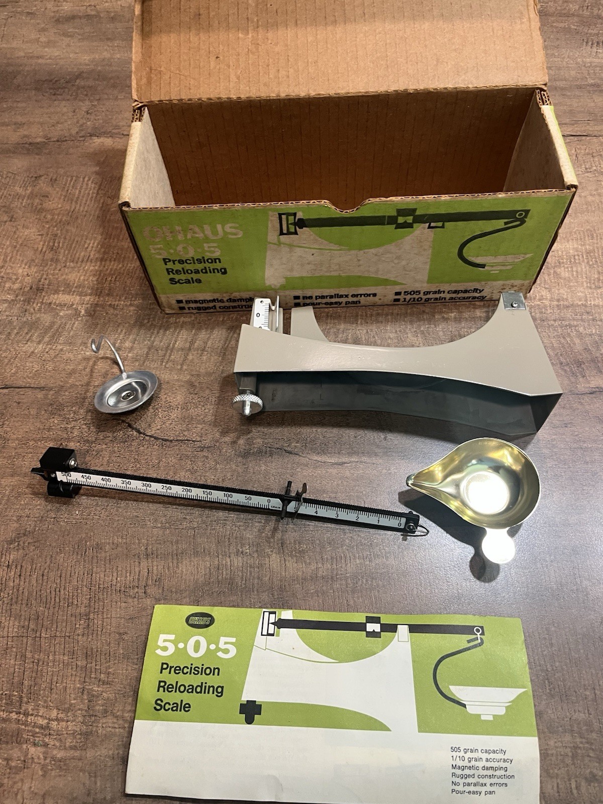 Ohaus 5-0-5 Precision Reloading Scale Includes Box Instructions