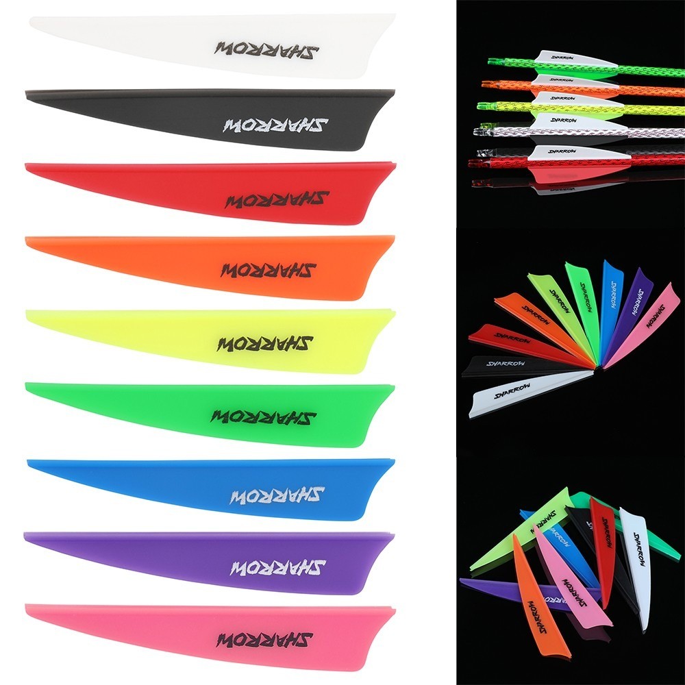 50x Archery Arrow Feather Rubber Vanes 2" 3" Fletching Fletches Arrow Shaft DIY