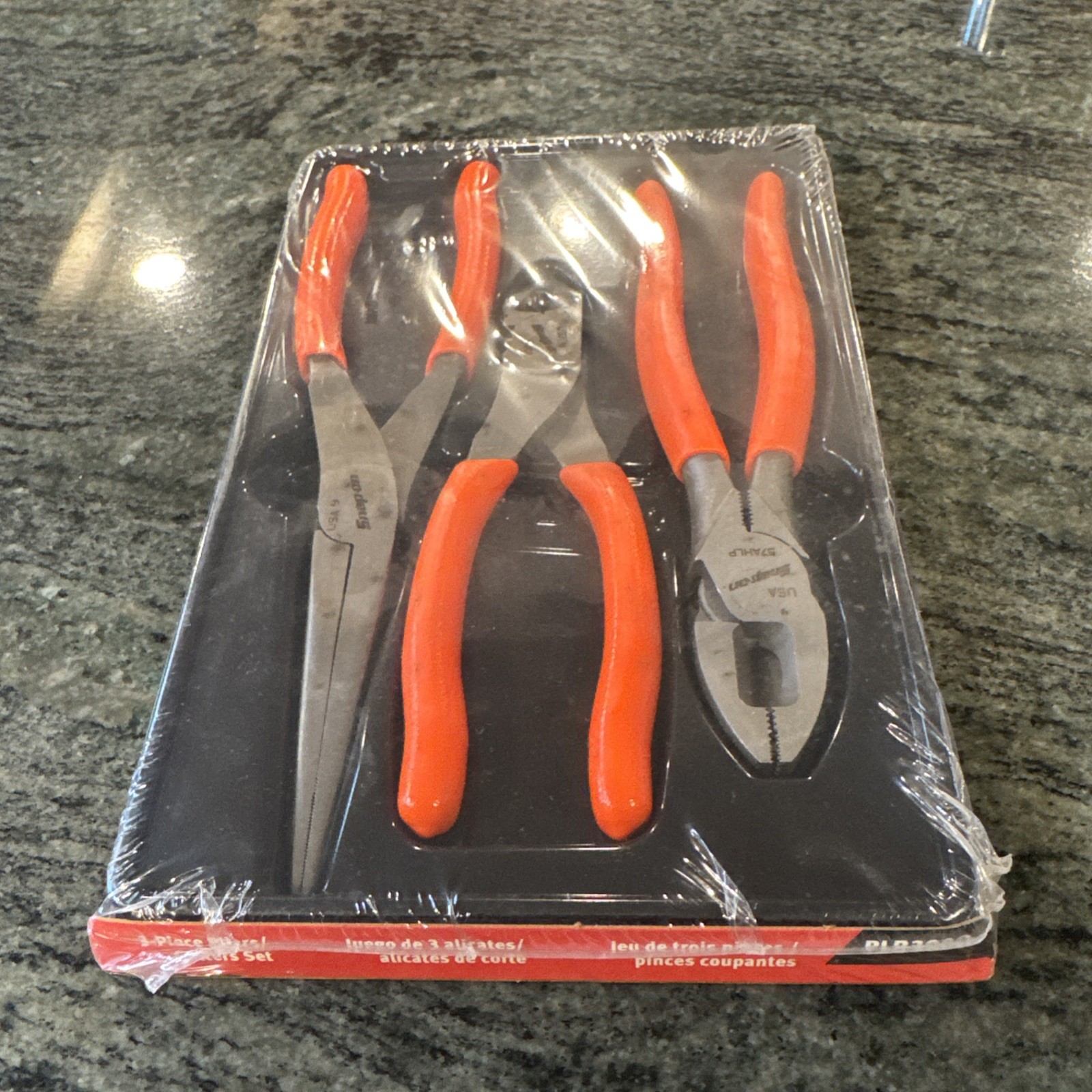Snap On plr300o 3 pc plier cutter set 57ahlp, 86cf, 97cf With orange handles new