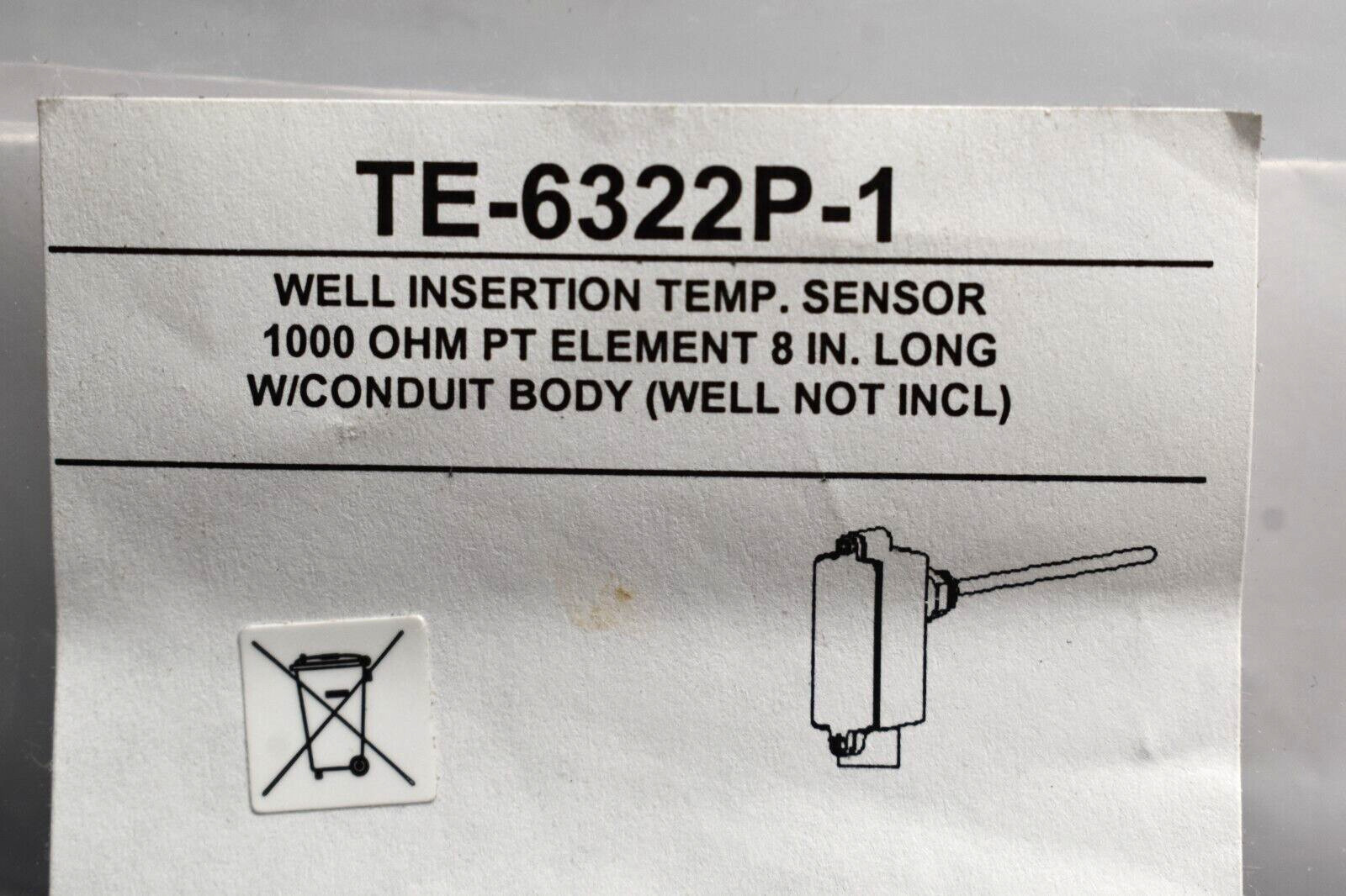 Johnson Controls TE-6322P-1 Temperature Sensor 1000 Ohm