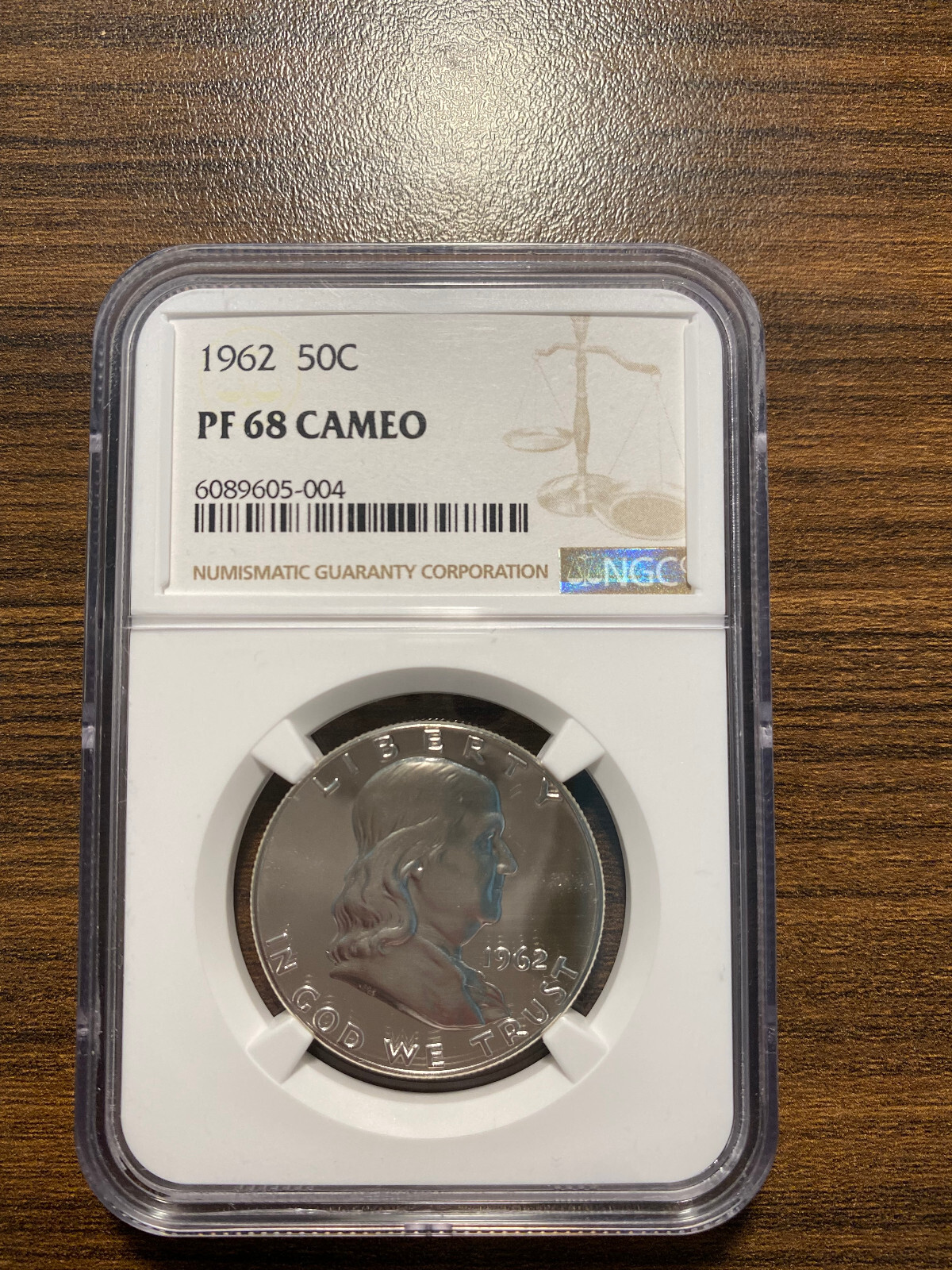 1962-P Franklin Silver Half Dollar 50C NGC PR PF PROOF 68 Cameo (CAM)