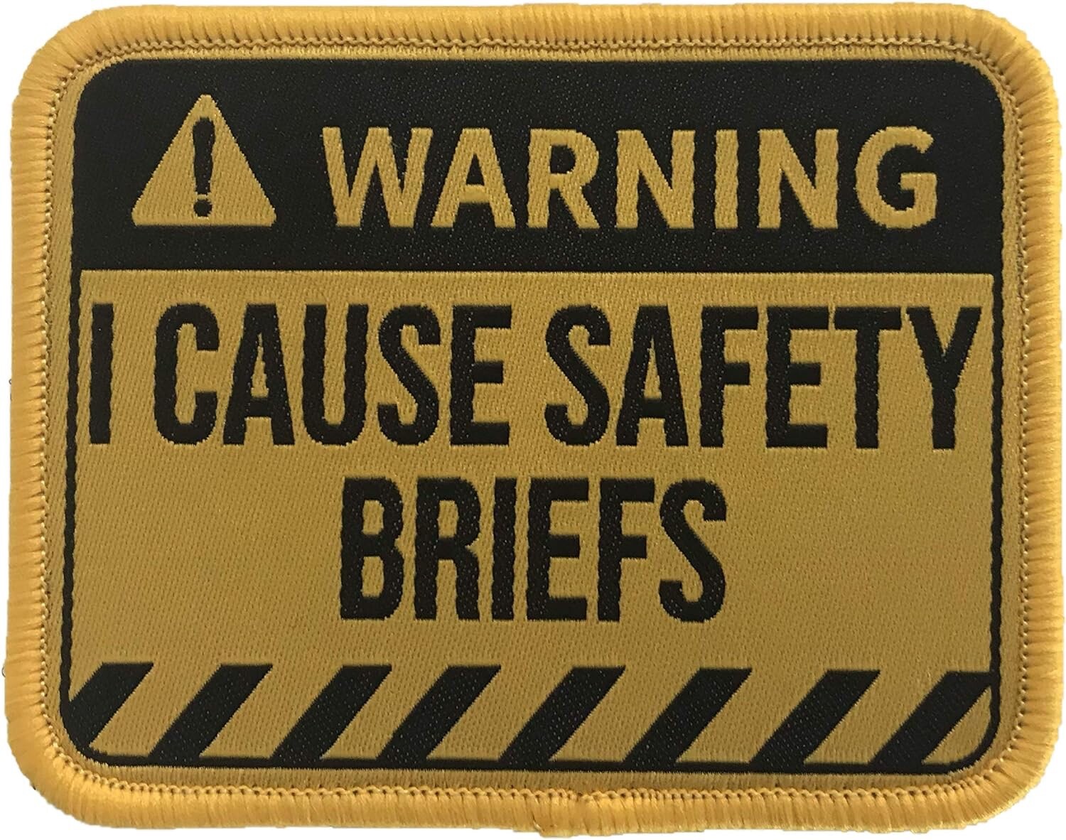 I Cause Safety Briefs - Woven Morale Patch with Hook Backing - Yellow