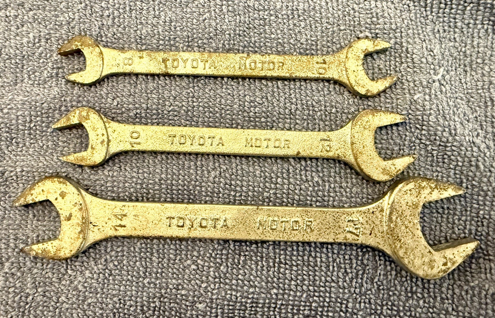 Vintage Toyota Motor METRIC Wrench 3 Piece Set Japan