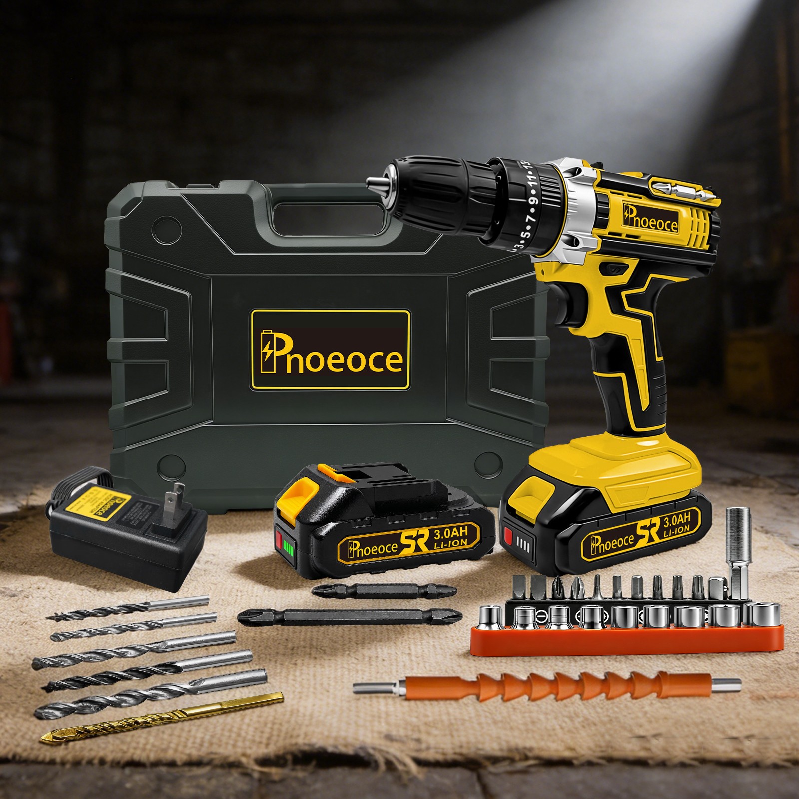 Power Drill Cordless 20V 2 Speed with 1*3Ah Batteries &Charger for Home Repair
