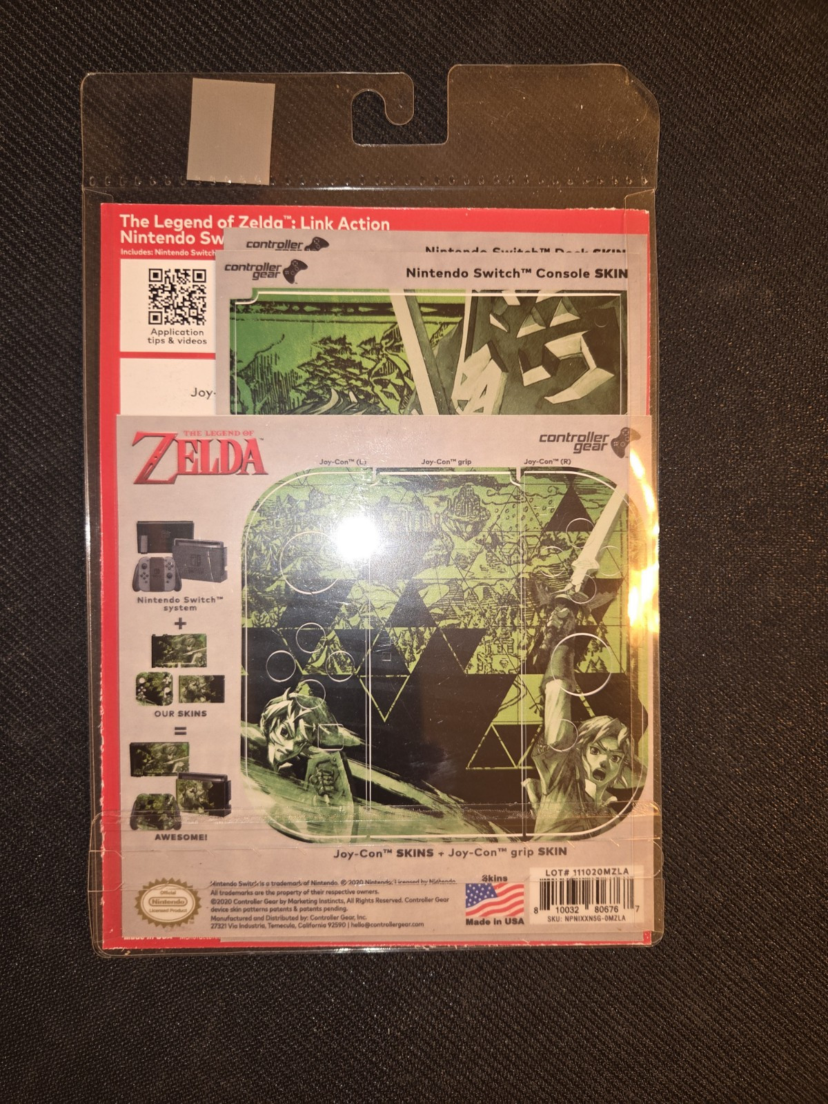 Legend of Zelda Link Action Nintendo Licensed Switch Skin Stickers Set New