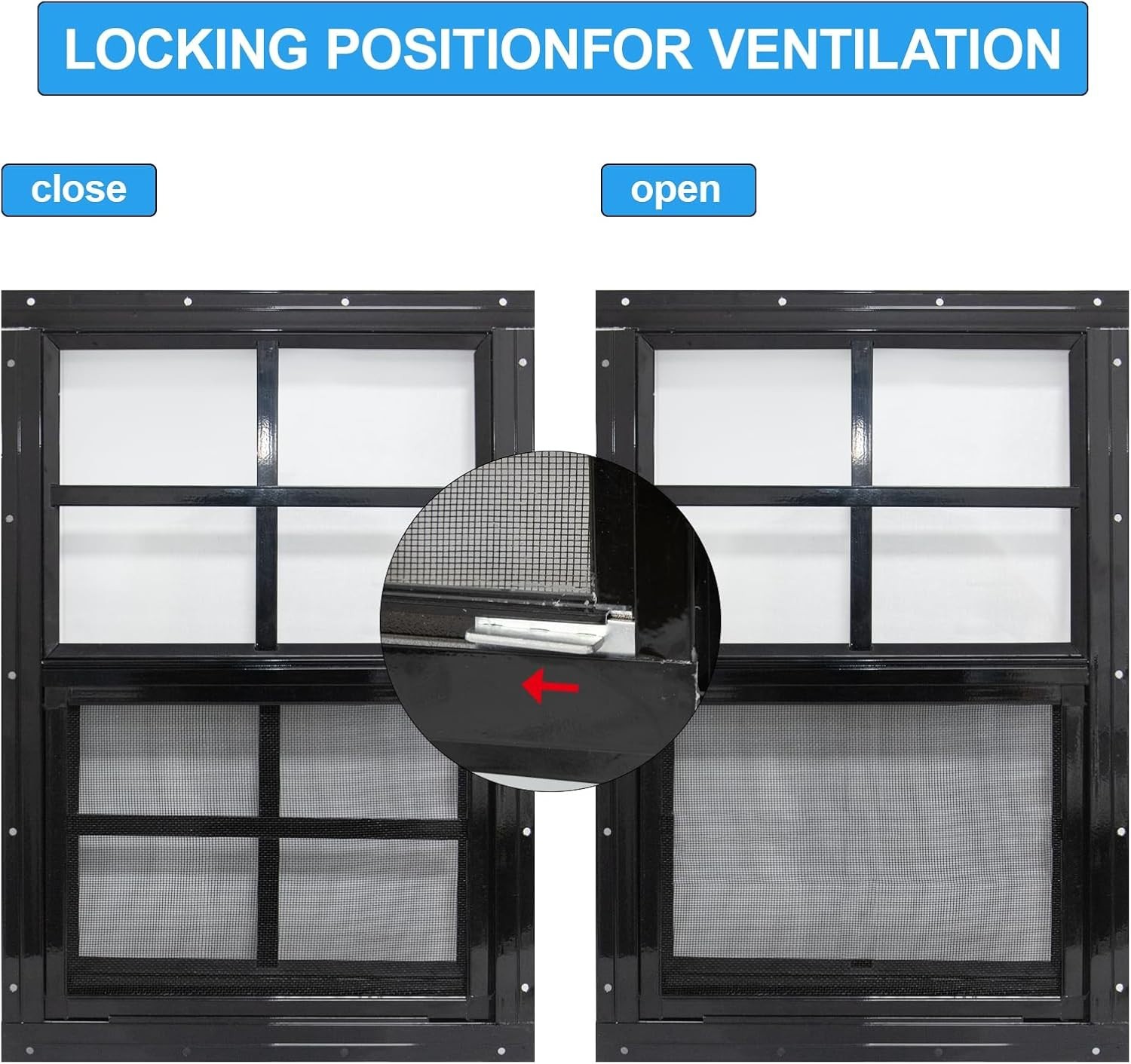 Rust-Free Small Window for Shed, Garage - 2 Pack=