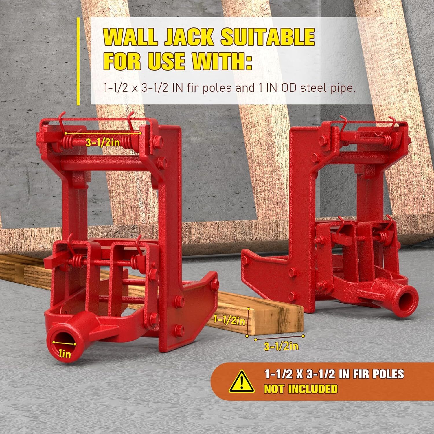 2 Pack Wall Jack, Portable Wall Jacks for Framing, Use with 1-1/2 X 3-1/2 in,P