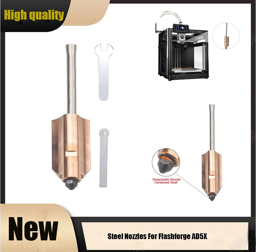 Hardened Steel Nozzles for Flashforge AD5X Quick-Detachable Nozzle Extruder AAU