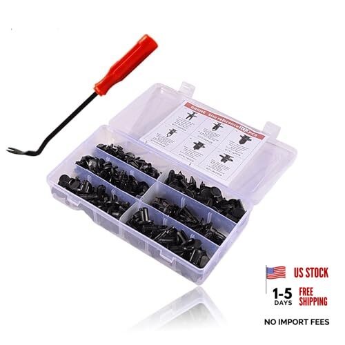 102pcs 6.3mm 8mm 9mm 10mm Bumper Push Fasteners Rivet Clips clips + tool