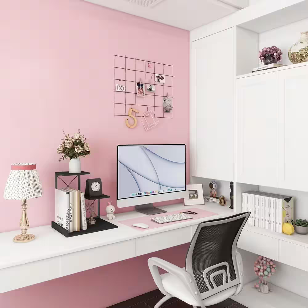 Black 11.8 In. X 11.4 In. Wood Desk Acessories, Small Cute 3-Tier Desk Shelves,