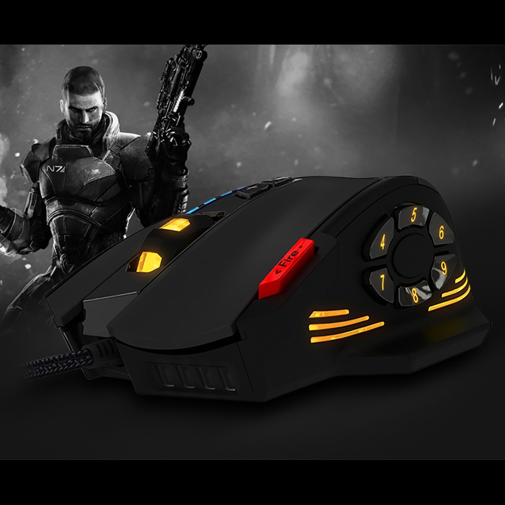ZELOTES C-12 Wired USB Optical Gaming Mouse 12 Programmable Buttons Compute ASEW