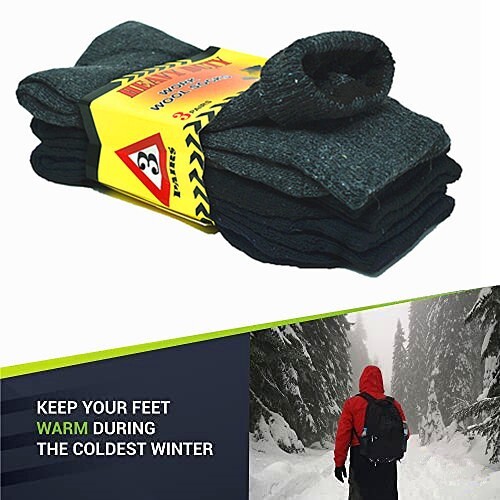 6 Pairs Mens Winter Heavy Duty Warm Thermal Wool Cotton Boots Socks Size 9-13