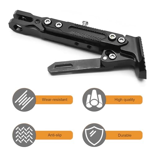 Motorcycle Kickstand, Adjustable Foot Single Stand Parking Kickstand, Aluminum