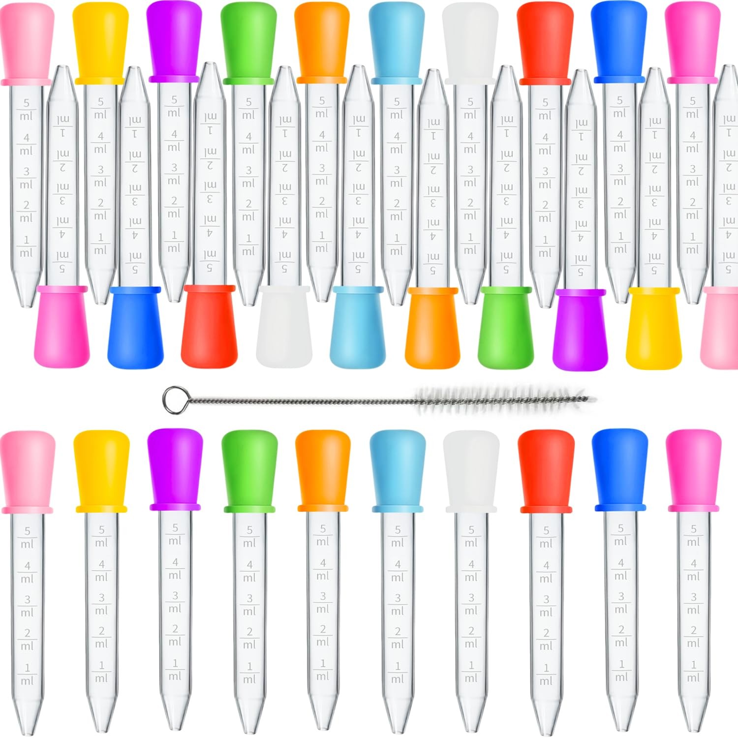 Liquid Droppers, 30 Pcs 5ml Medicine Droppers for Kids, Silicone Pipettes Dro...