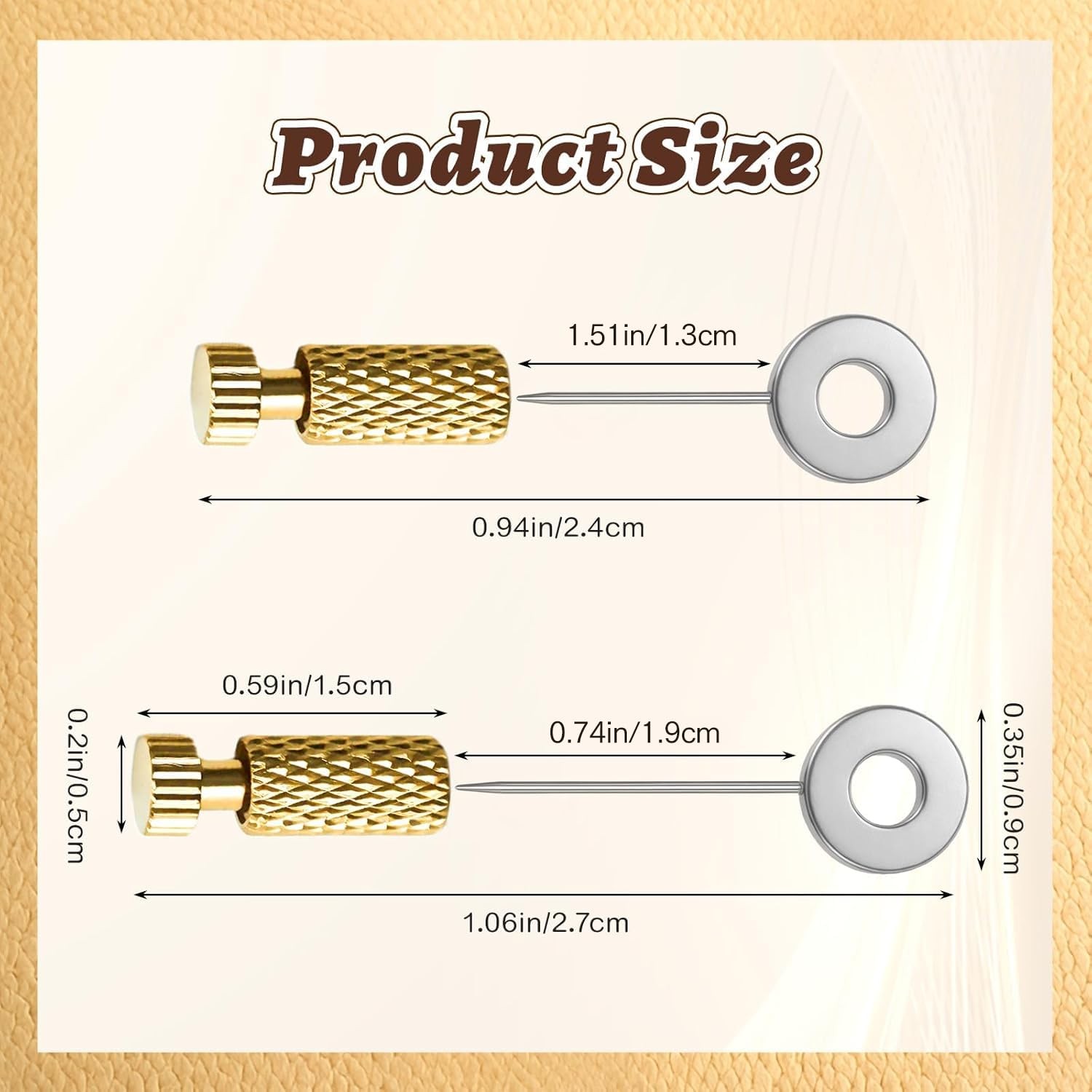 20 Pcs Leather Sewing Positioning Needles with 2 Sizes, DIY Leathercraft Loca...