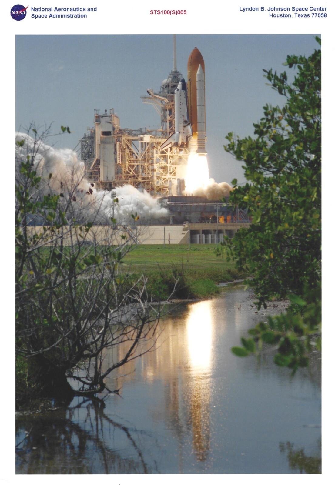 STS 100 SPACE SHUTTLE 8x11 NASA ORIGINAL LAUNCH PHOTOGRAPH