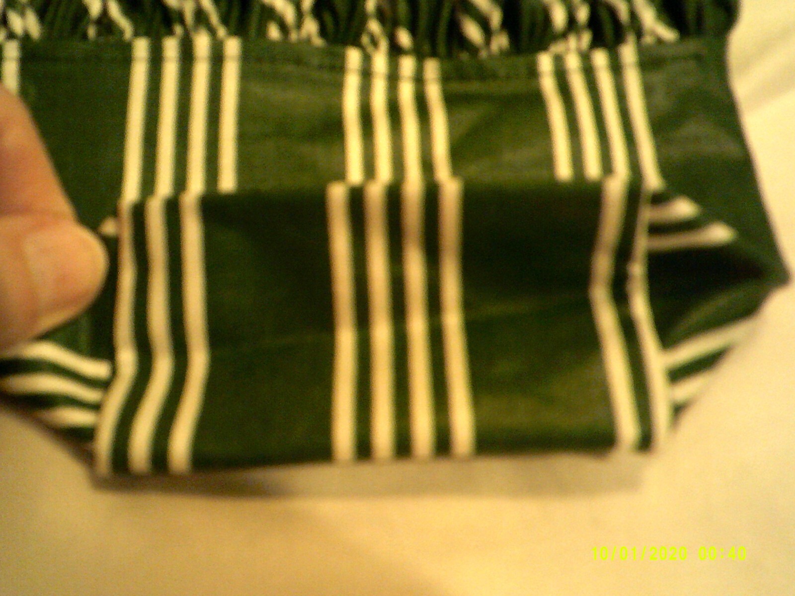 Longaberger 1999 HOSTESS APPRECIATION LITTLE JOY Liner HUNTER GREEN STRIPE