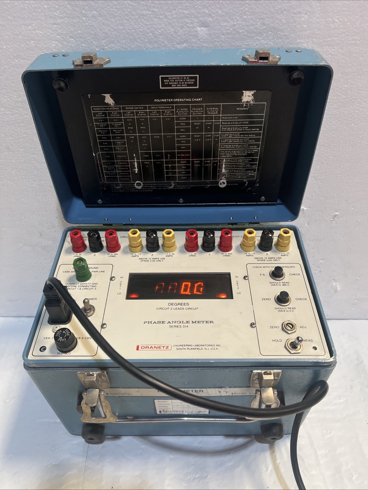 For parts Signalcrafters Dranetz 314: Phase Angle Multimeter FREE SHIPPING