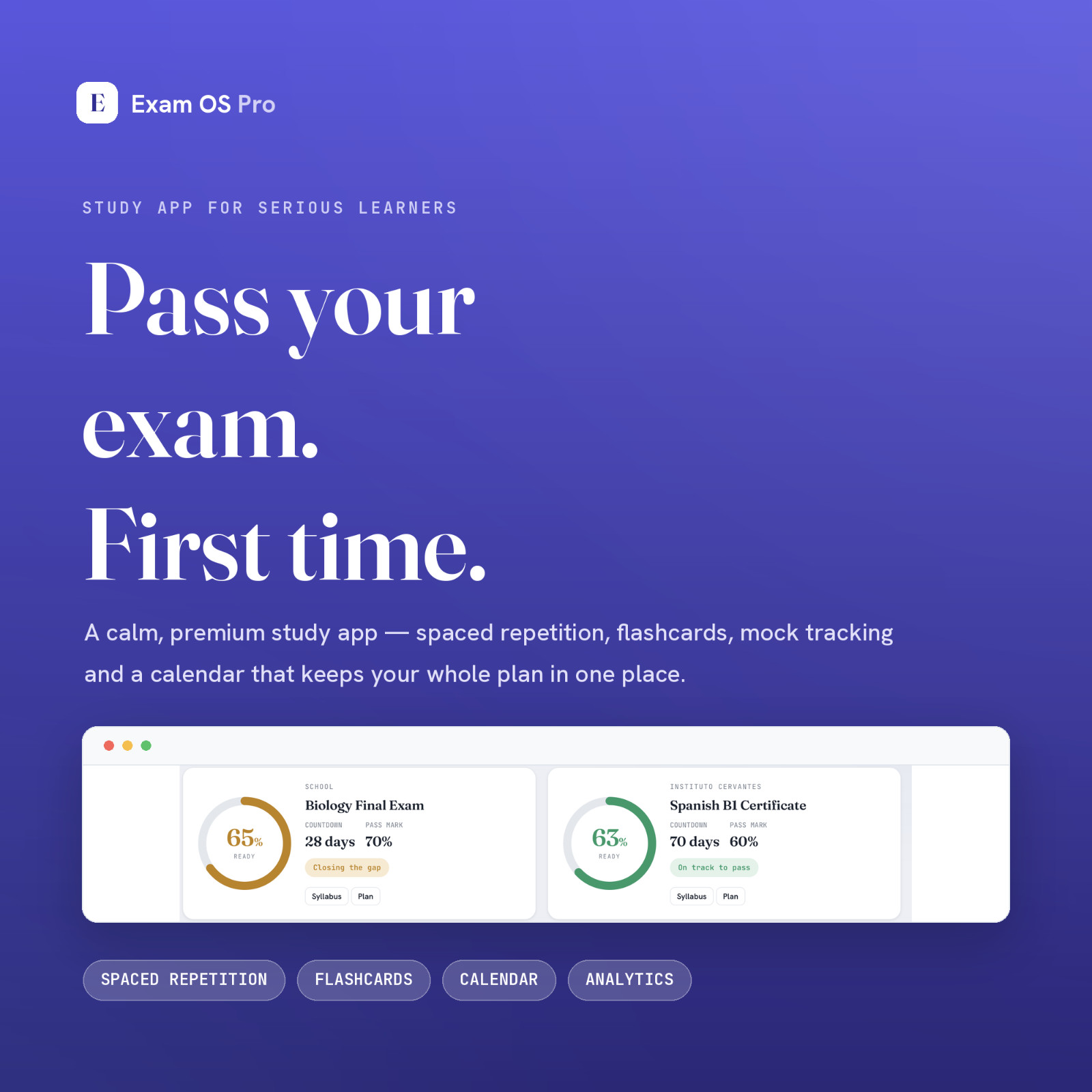 Exam OS Pro | All-in-One Study Tracker, Revision Planner & Readiness Score