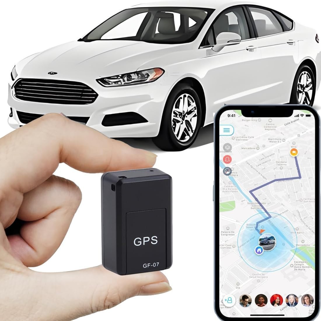 GPS Tracker for Vehicles No Subscription - Mini Magnetic Tracker Device for V...