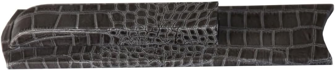 Dacasso Protacini Castlerock Gray Italian Crocodile Leather Library Set Holder