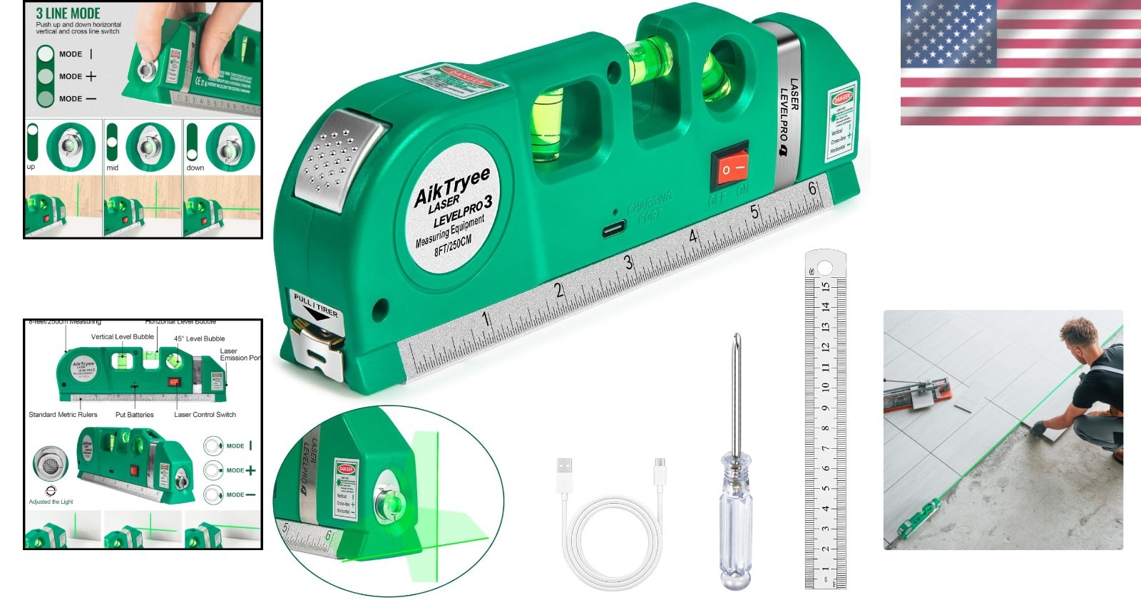 Versatile Laser Level with Cross Line Functionality - Ideal for Home Projects