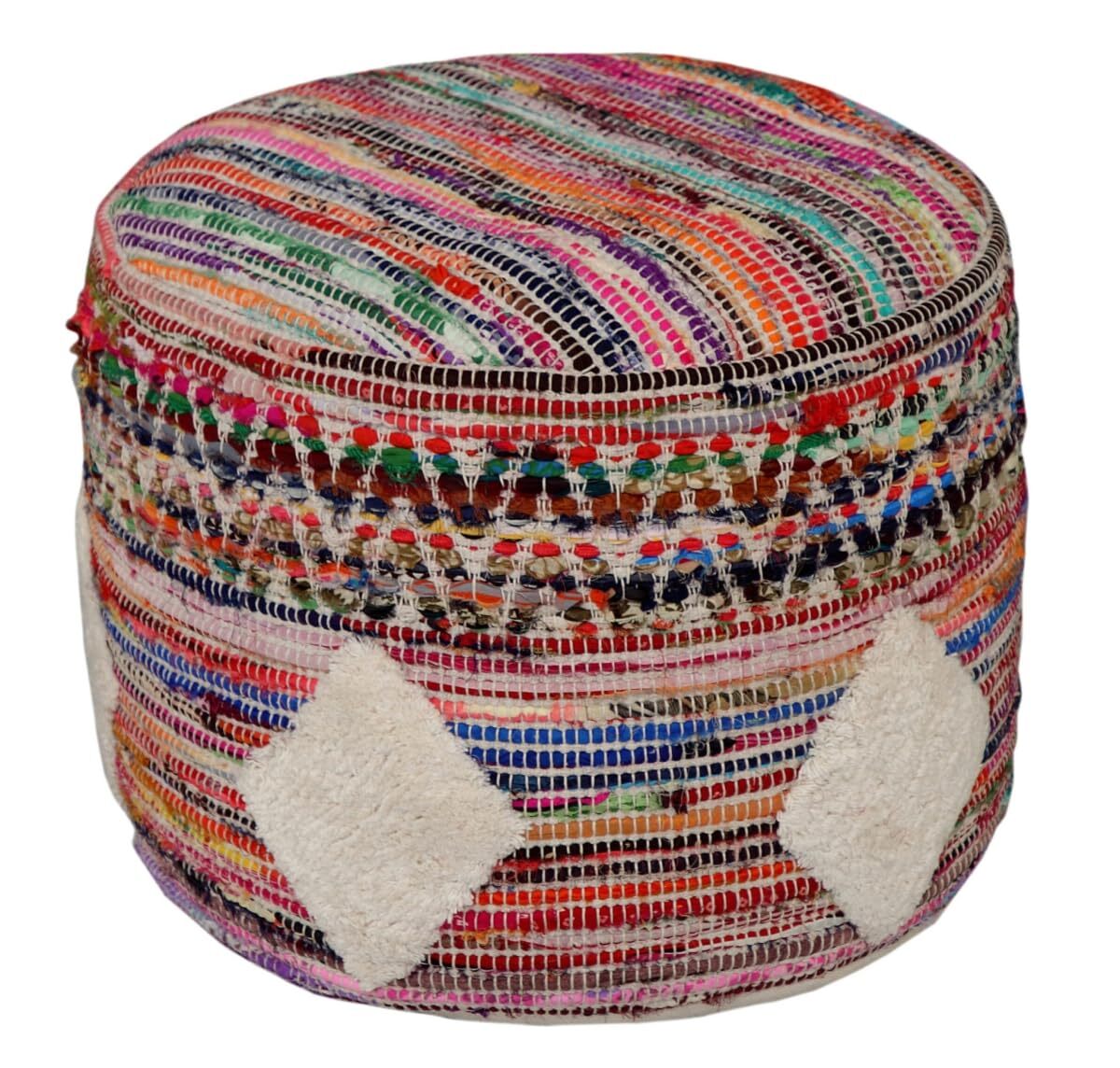 18 Multicolored Cotton Blend Ottoman