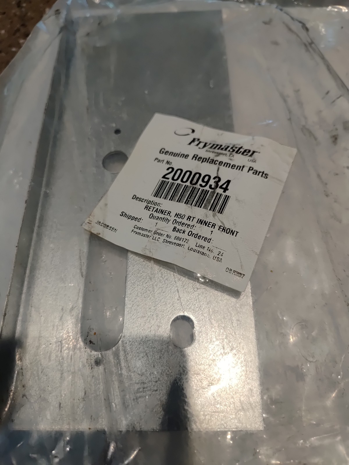 Frymaster 2000934 Retainer