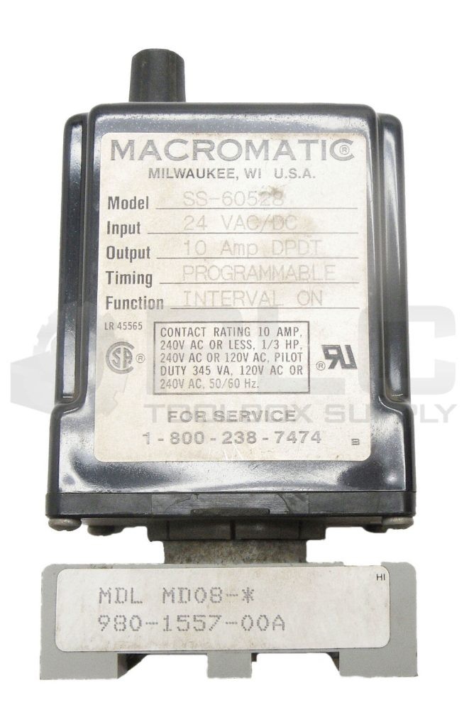MACROMATIC SS-60528 PROGRAMMABLE INTERVAL TIME RELAY W/SR2P-06 RELAY BASE