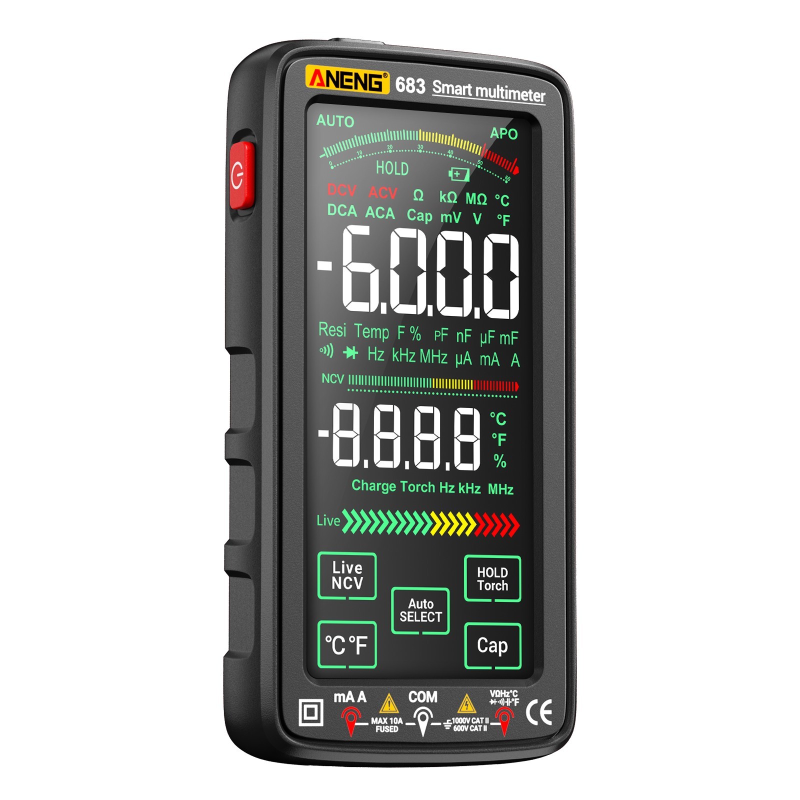 ANENG 683 True RMS Digital Multimeter Touch Screen Rechargeable 6000 Counts