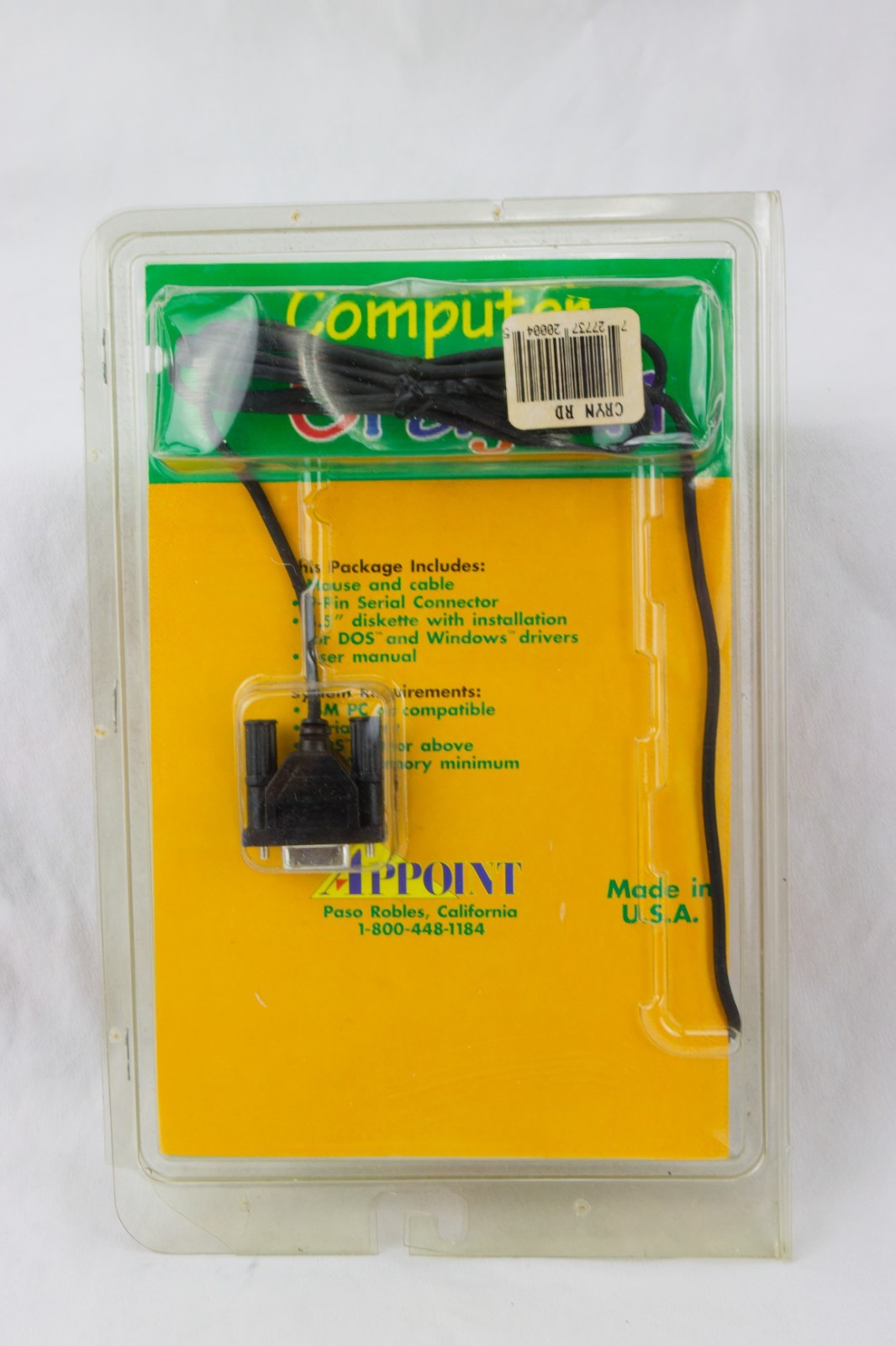 Computer Crayon Mouse, Serial Connection, Vintage
