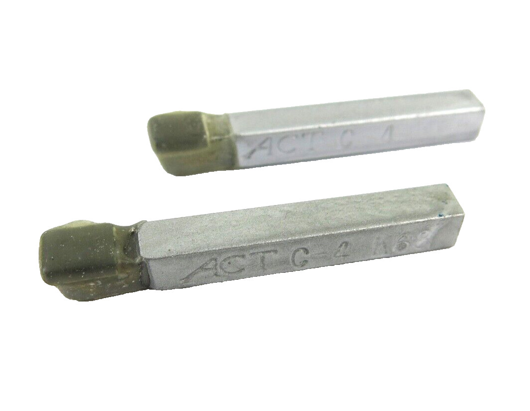 2pcs ACT C-4 K68 Grade Carbide Brazed Lathe Tool Bits Square Nose 1/4" Shank