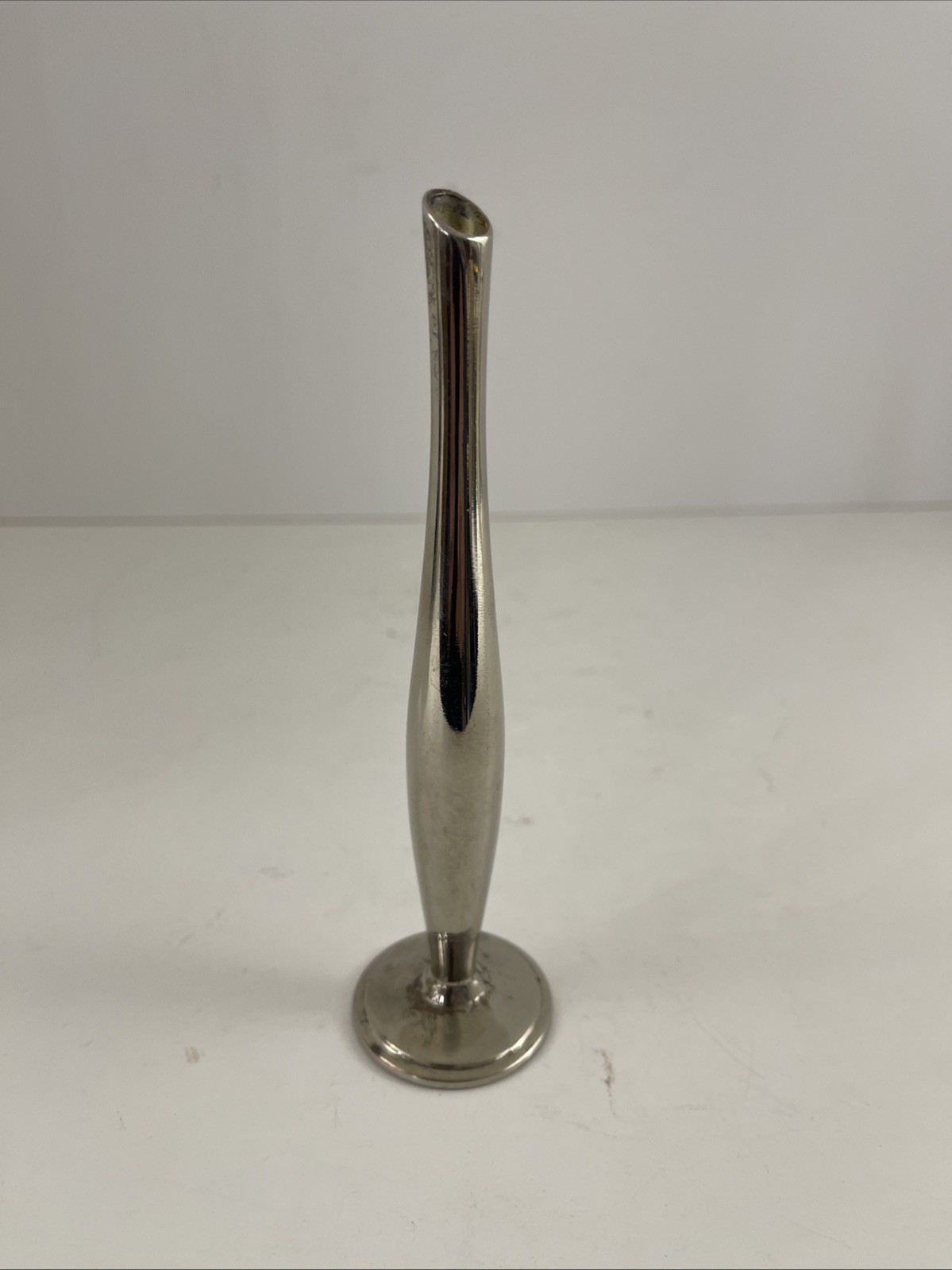 VTG Mid Century Modern Silver Plated Bud Vase 8”