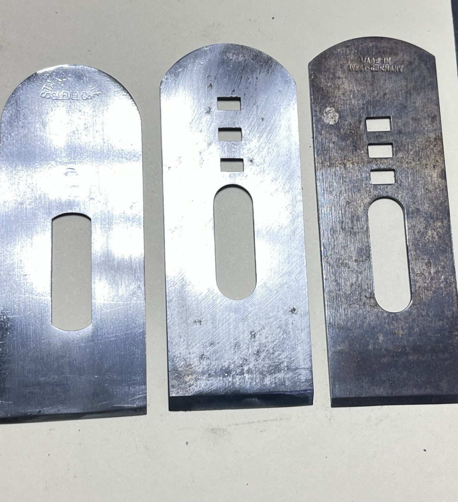 6 Various Block Plane Blades Used