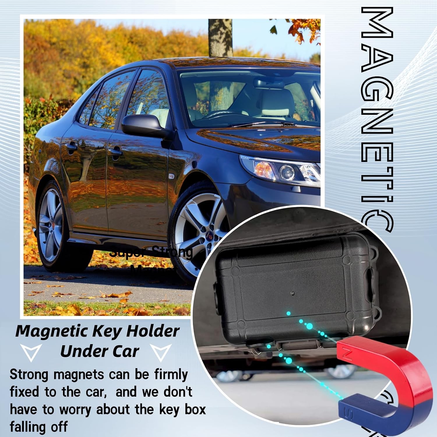 2 PCS Magnetic Key Holders Under Car Hide Key Magnetic Box Organizer Storage