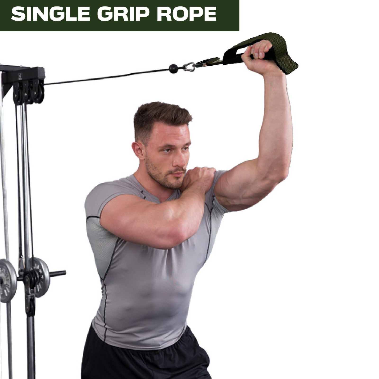 POWLIF Tricep Rope Cable Attachment, Pull Down & Adults, Black