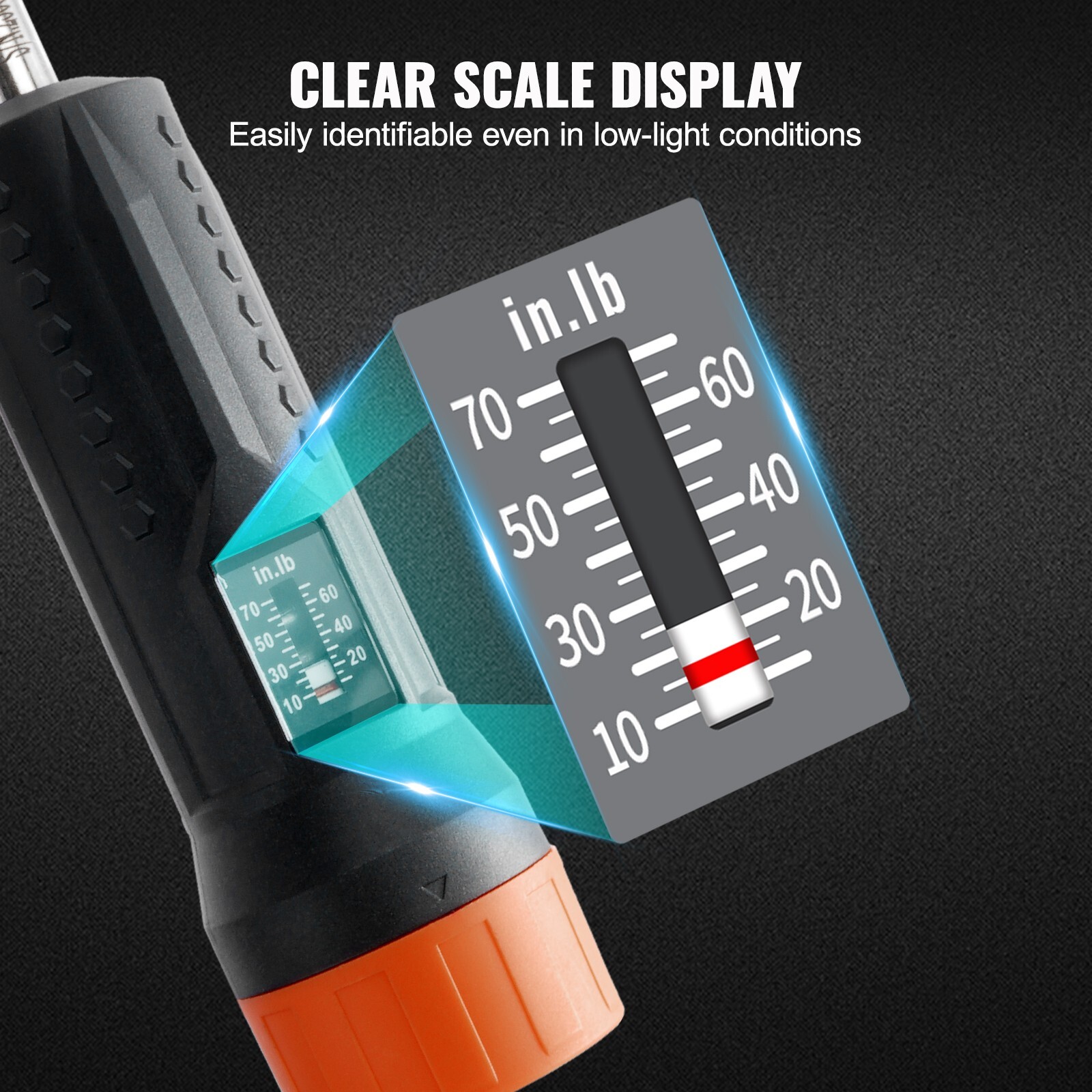 Torque Screwdriver 1/4" Range 10-70 in/lb w/ 1 in-lb Increment View Window