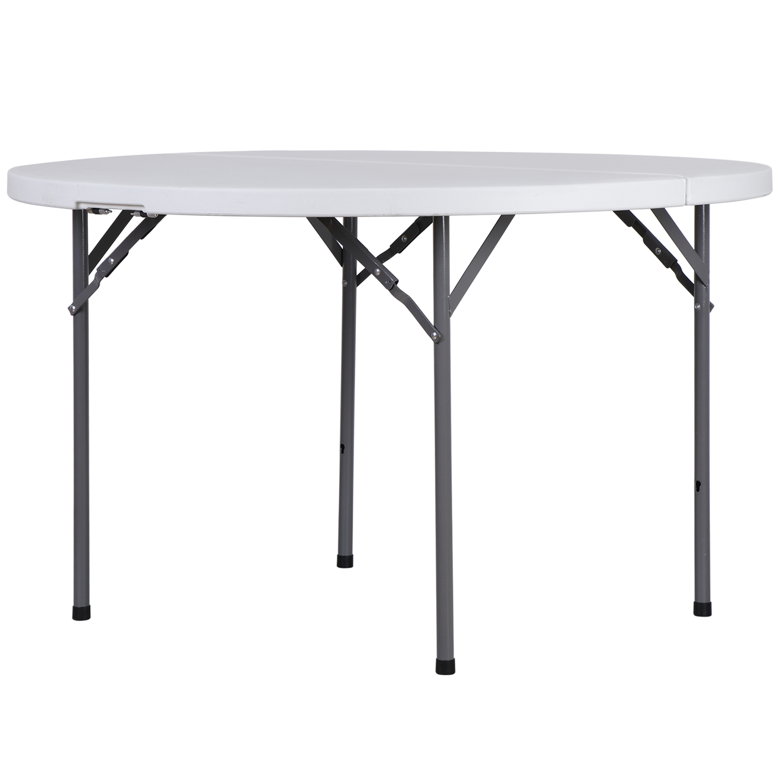 2X 48" Round Bi-Folding Commercial Table Plastic Dining Card Table for Outdoor