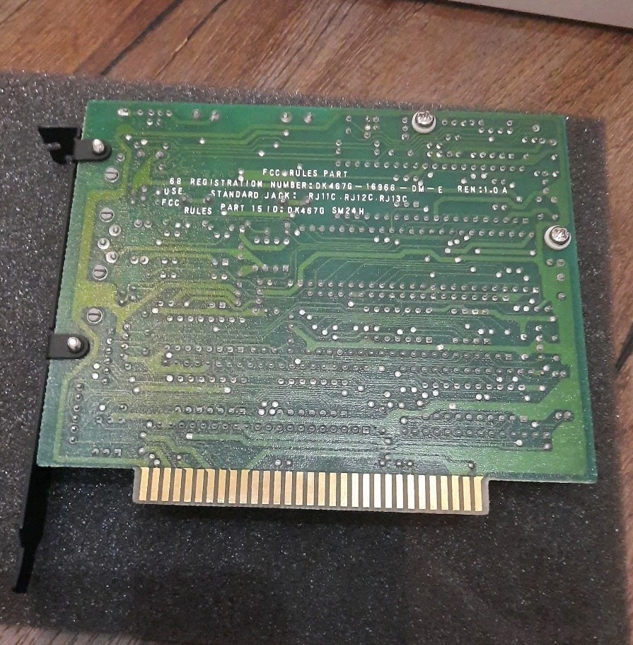 retro M-24H Modem Card 2400 bps, original packaging, unknown condition