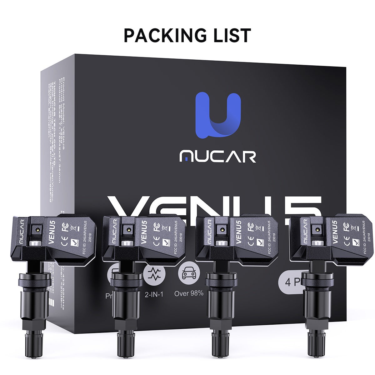 MUCAR VO8 Key Fob Programmer Kit TPMS Scanner OBD2 Diagnostic Tool 35+Reset FREE