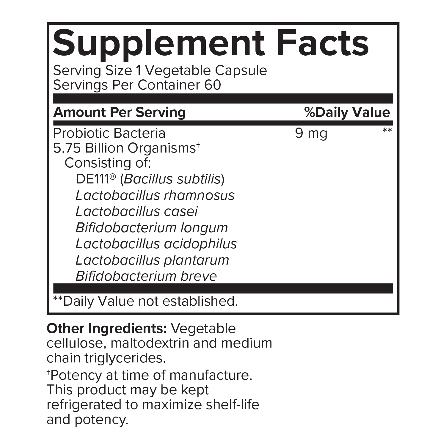 Portions Master Advanced Probiotic 5.75 Billion Organisms - 60ct