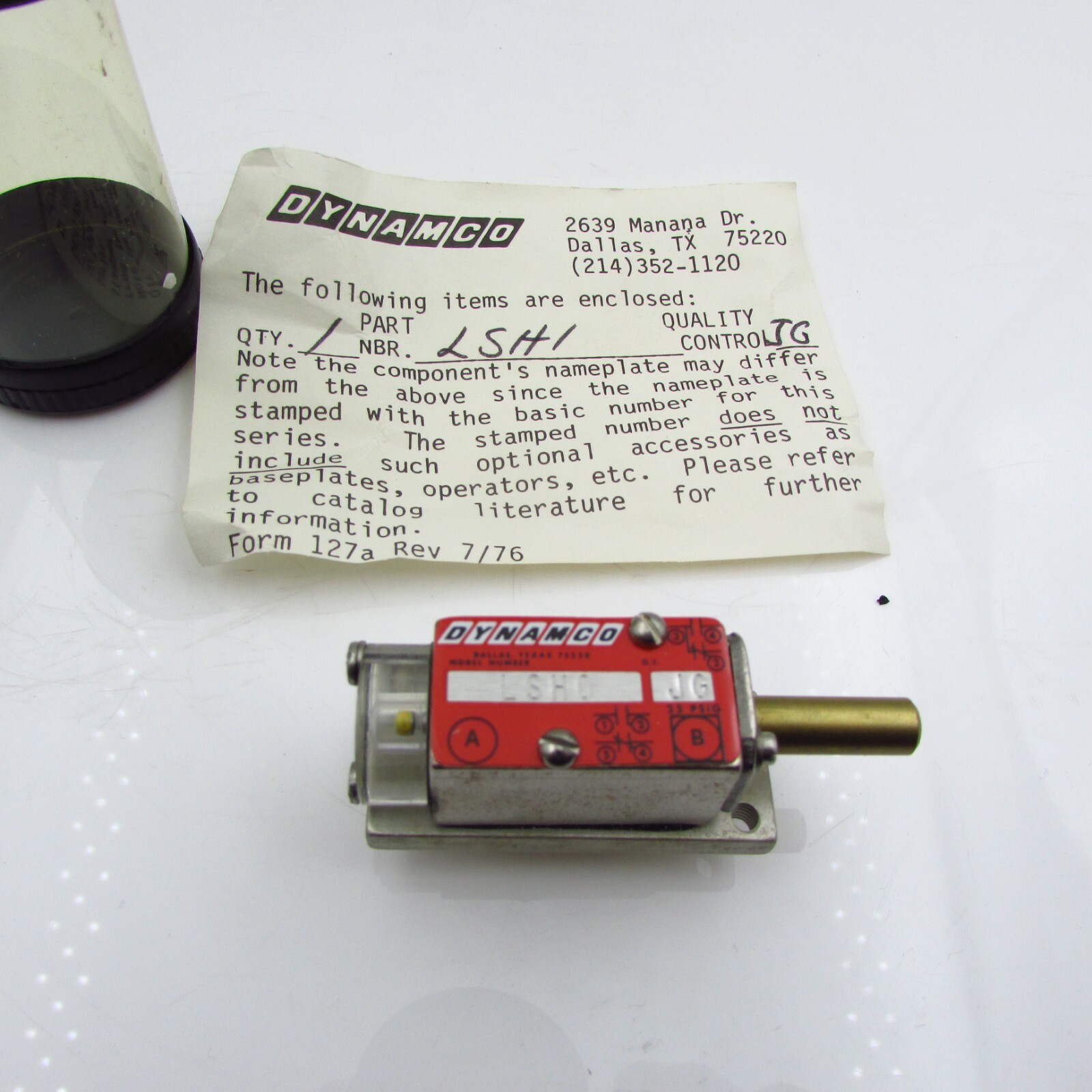 NEW Dynamco LSH0 JG  Pneumatic Air Valve LSH1