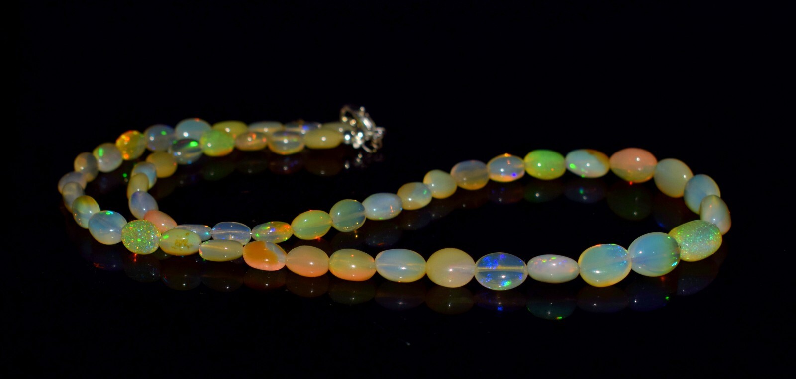 7x12mm Natural Ethiopian Opal Nuggets Fire Loose Gemstone Beads Strand 16"