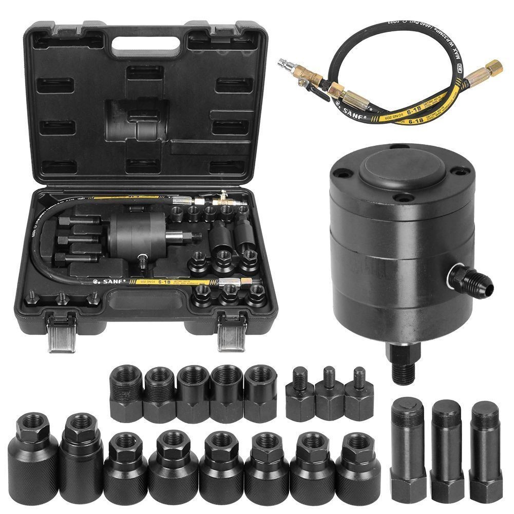 Pneumatic Diesel Injector Removal Puller Injection Remover Air Tool 19 Adapters
