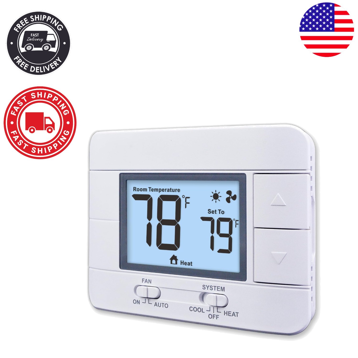 Precision Temperature Control Non-Programmable Thermostat with Humidity Display